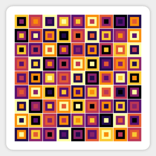 Abstract Square Geometric | Pop Fashion Modern Fusion Regular Black Red Yellow Sticker